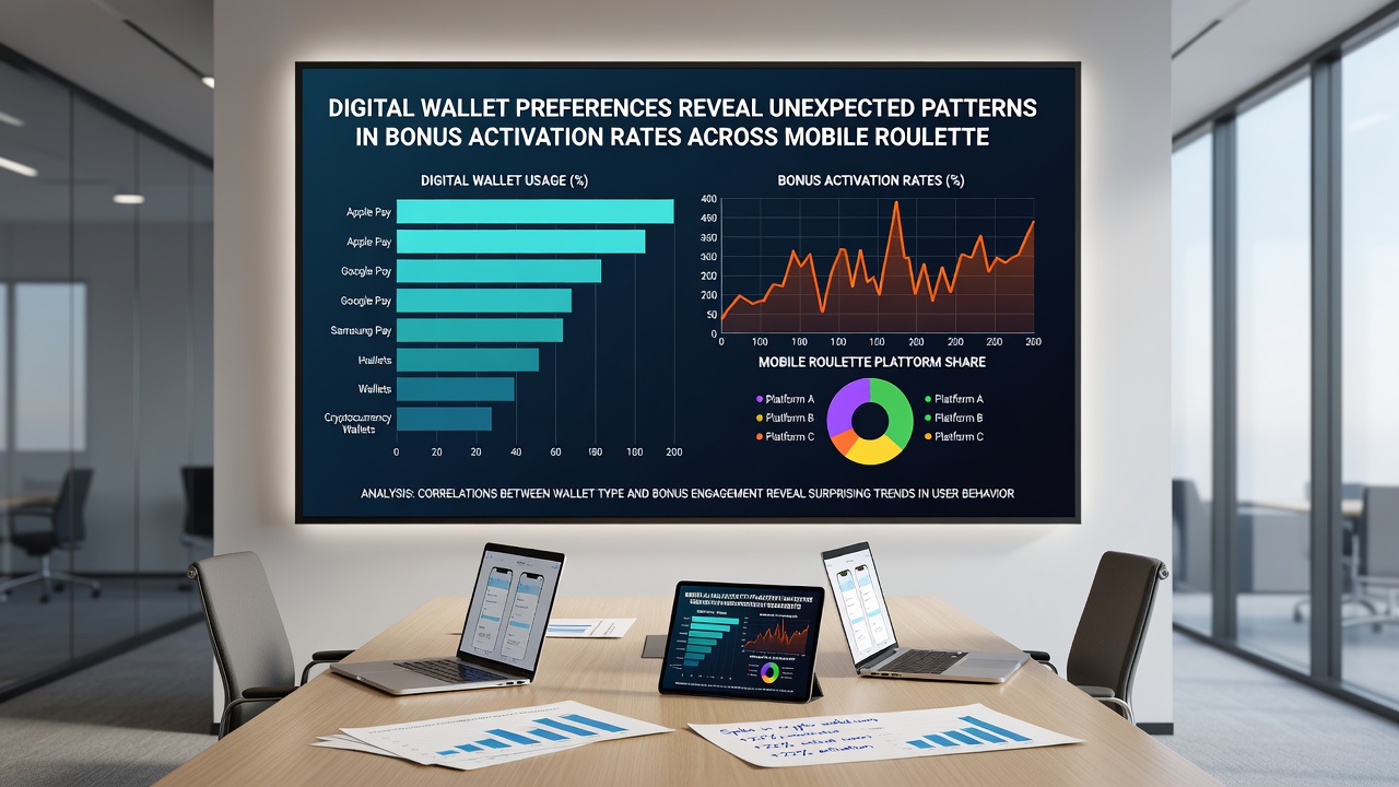 Analytics dashboard showing bonus activation statistics for mobile roulette and slot hybrids by wallet type