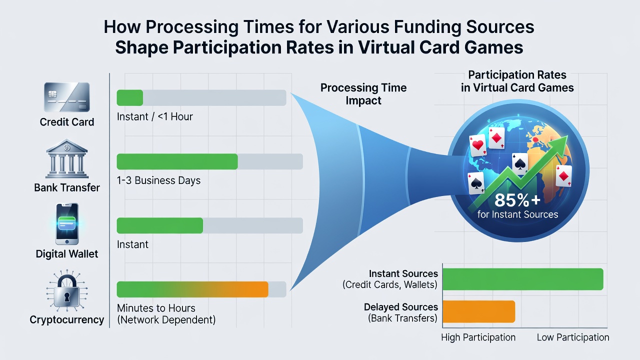 Graph comparing participation rates before and after adoption of instant funding methods in virtual card games