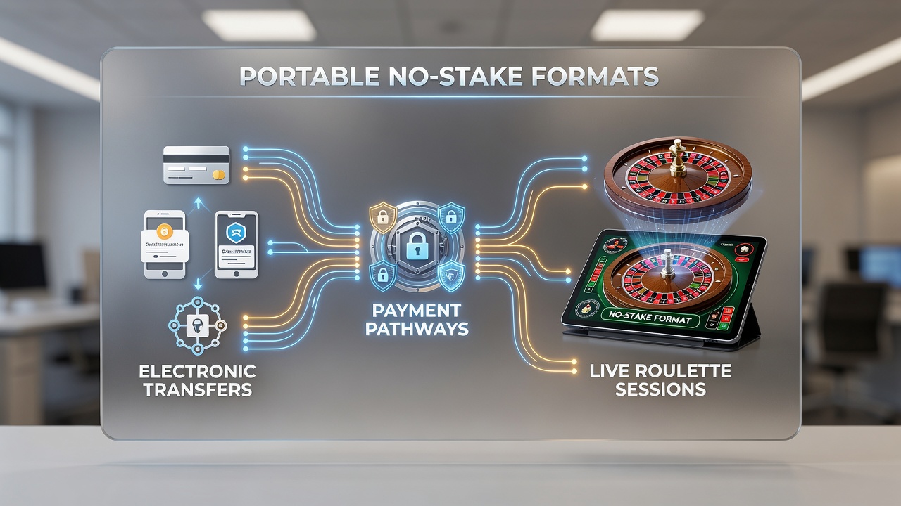 Diagram showing electronic transfer connections between digital wallets and live roulette sessions on portable devices